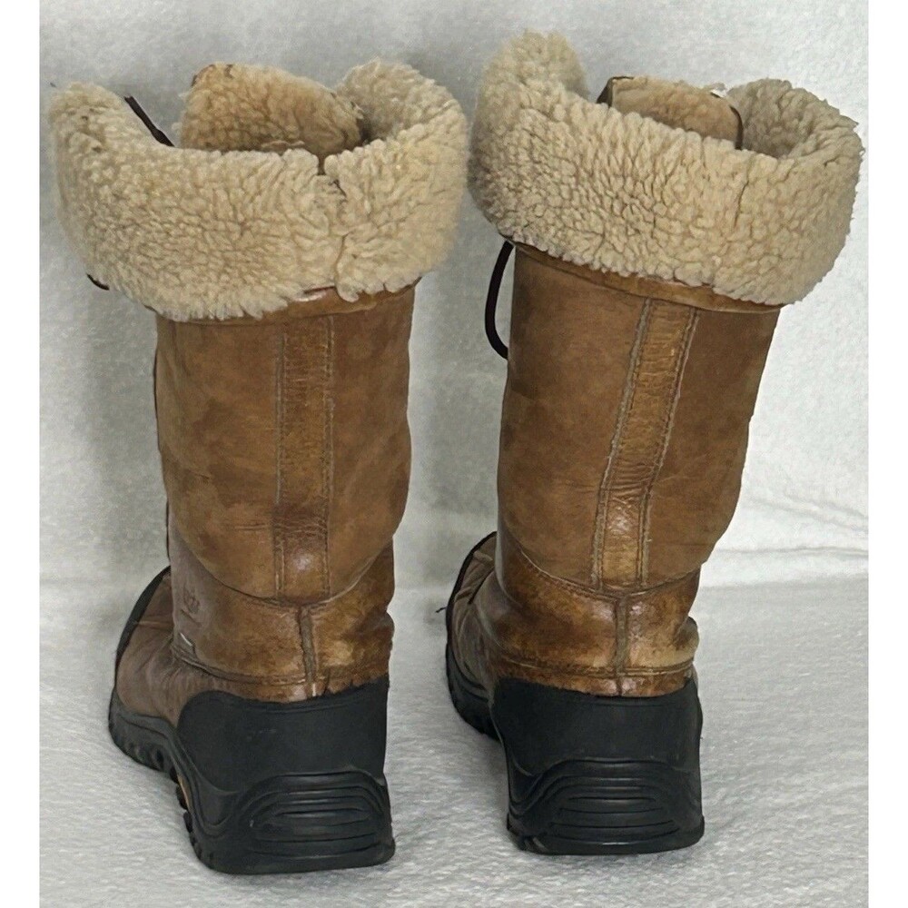 UGG Adirondack Boot Tall III Womens 8 Chestnut Vibram Leather Gortex Sheepskin - Picture 11 of 16